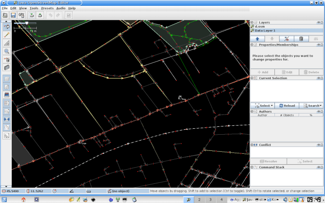 sovrapposizione dati OSM e dati ottenuti dalla conversione SHP2OSM