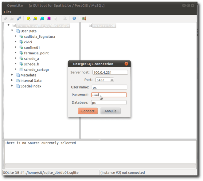 connessione a PostgreSQL